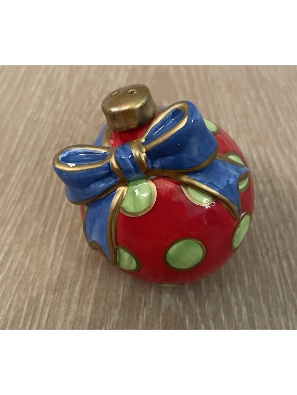 Fitz & Floyd Kringle Hand Painted Christmas Ornament Pepper Shaker